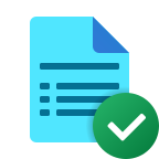 Icon of document with checkmark