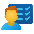 Icon of person next to checklist